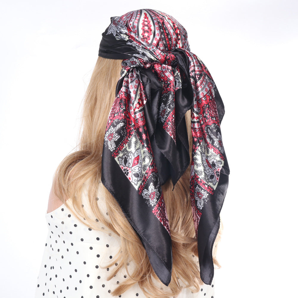 Cloud Print Square Scarf – Headscarf, 90 × 90 cm, 12 Colors