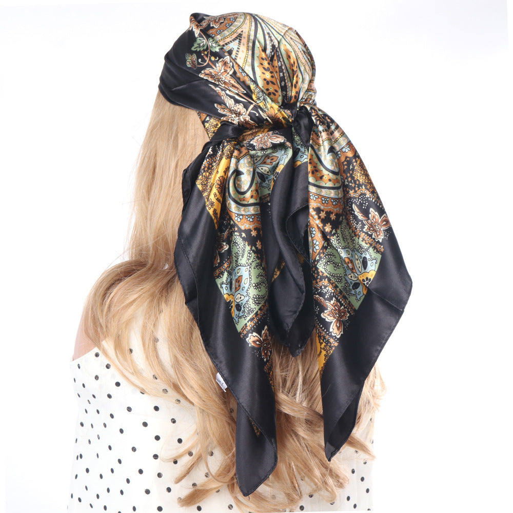 Cloud Print Square Scarf – Headscarf, 90 × 90 cm, 12 Colors
