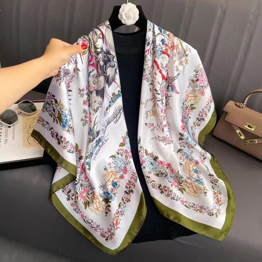 Exotic Print Square Scarf – Large 110 × 110 cm, 26 Designs