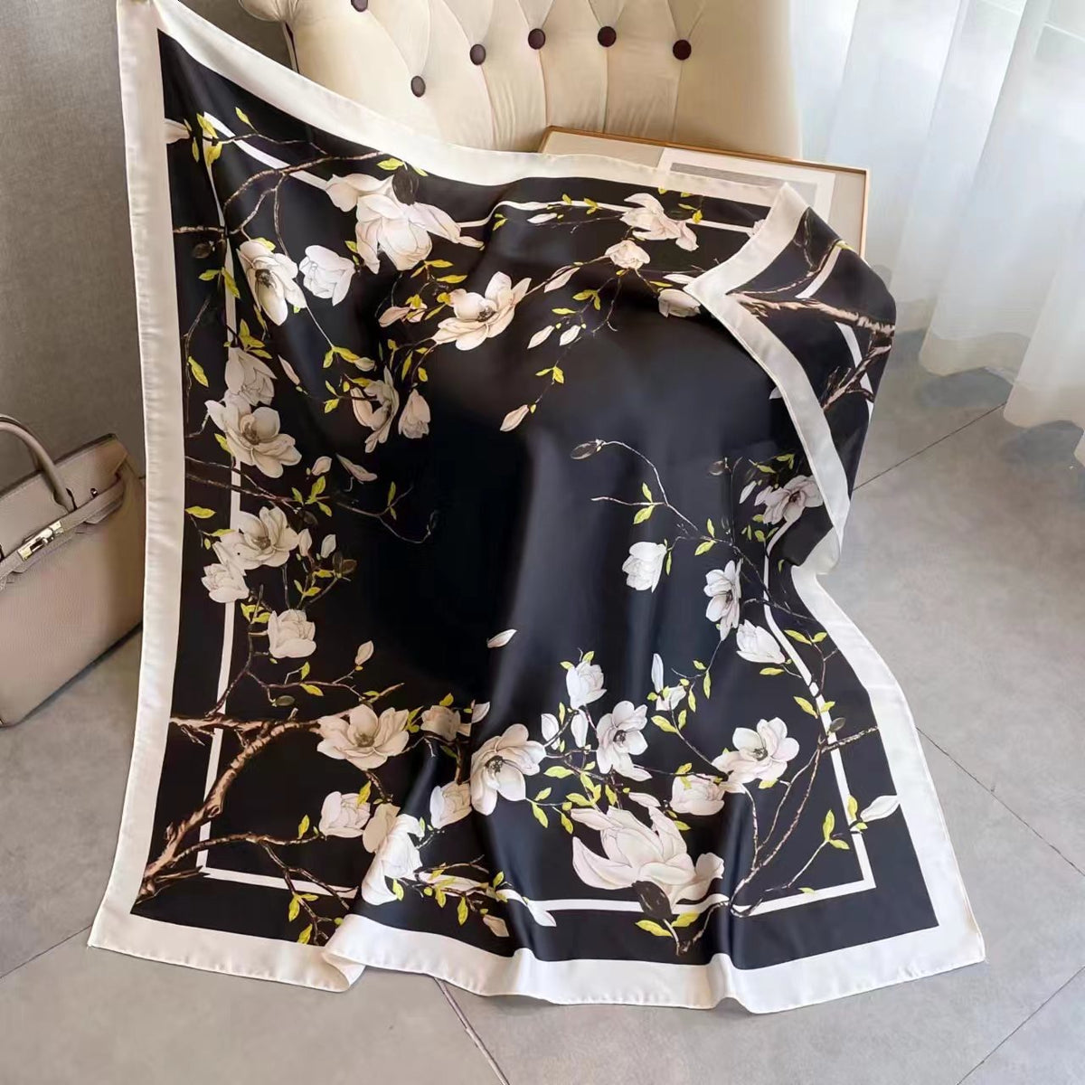 Exotic Print Square Scarf – Large 110 × 110 cm, 26 Designs