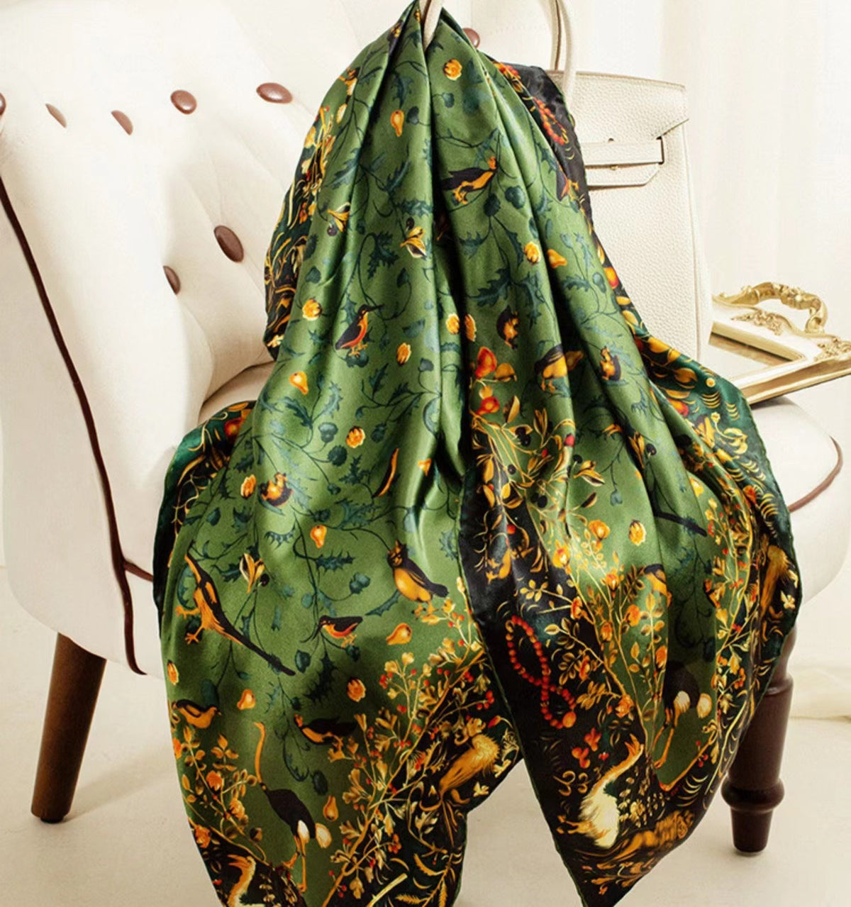 Exotic Print Square Scarf – Large 110 × 110 cm, 26 Designs