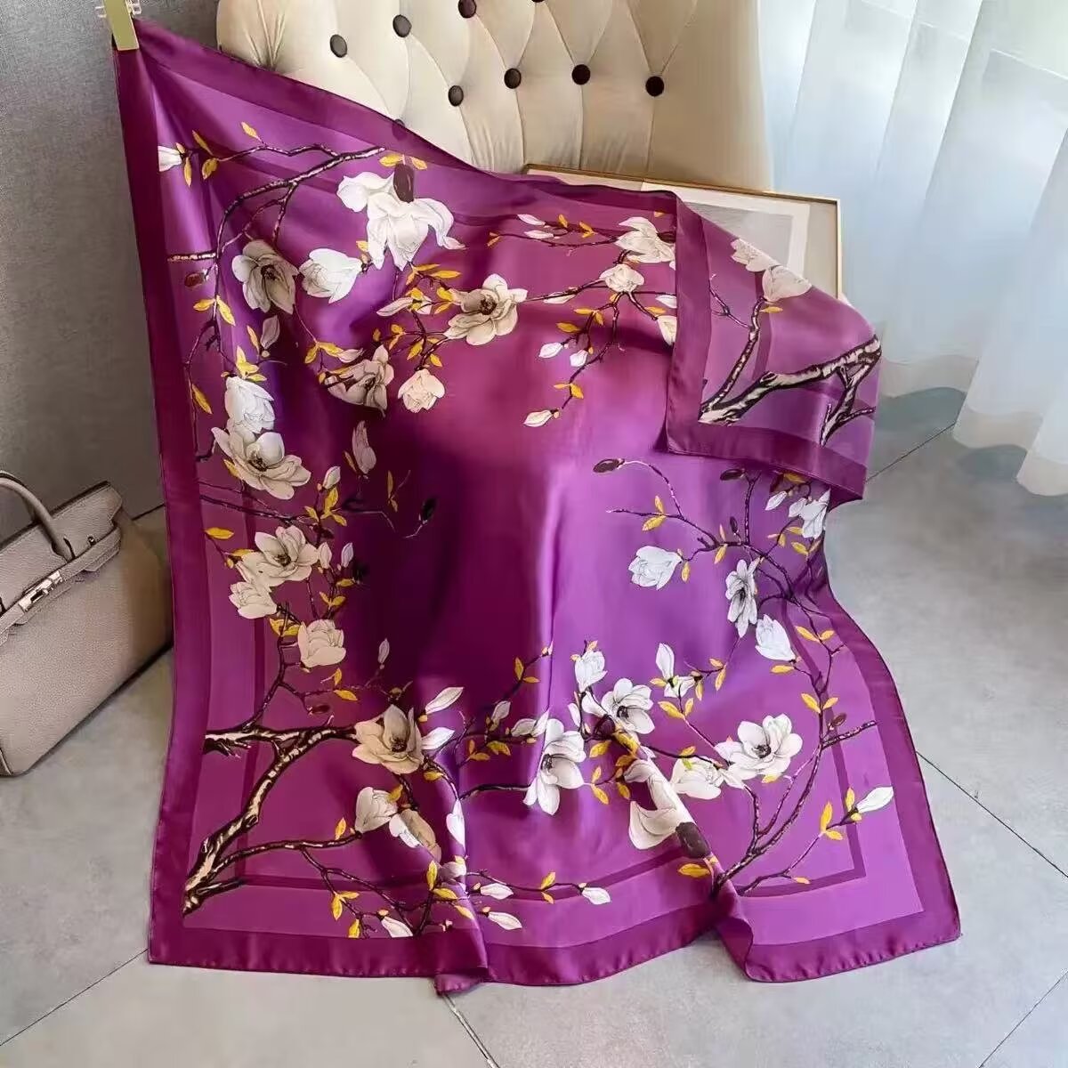 Exotic Print Square Scarf – Large 110 × 110 cm, 26 Designs