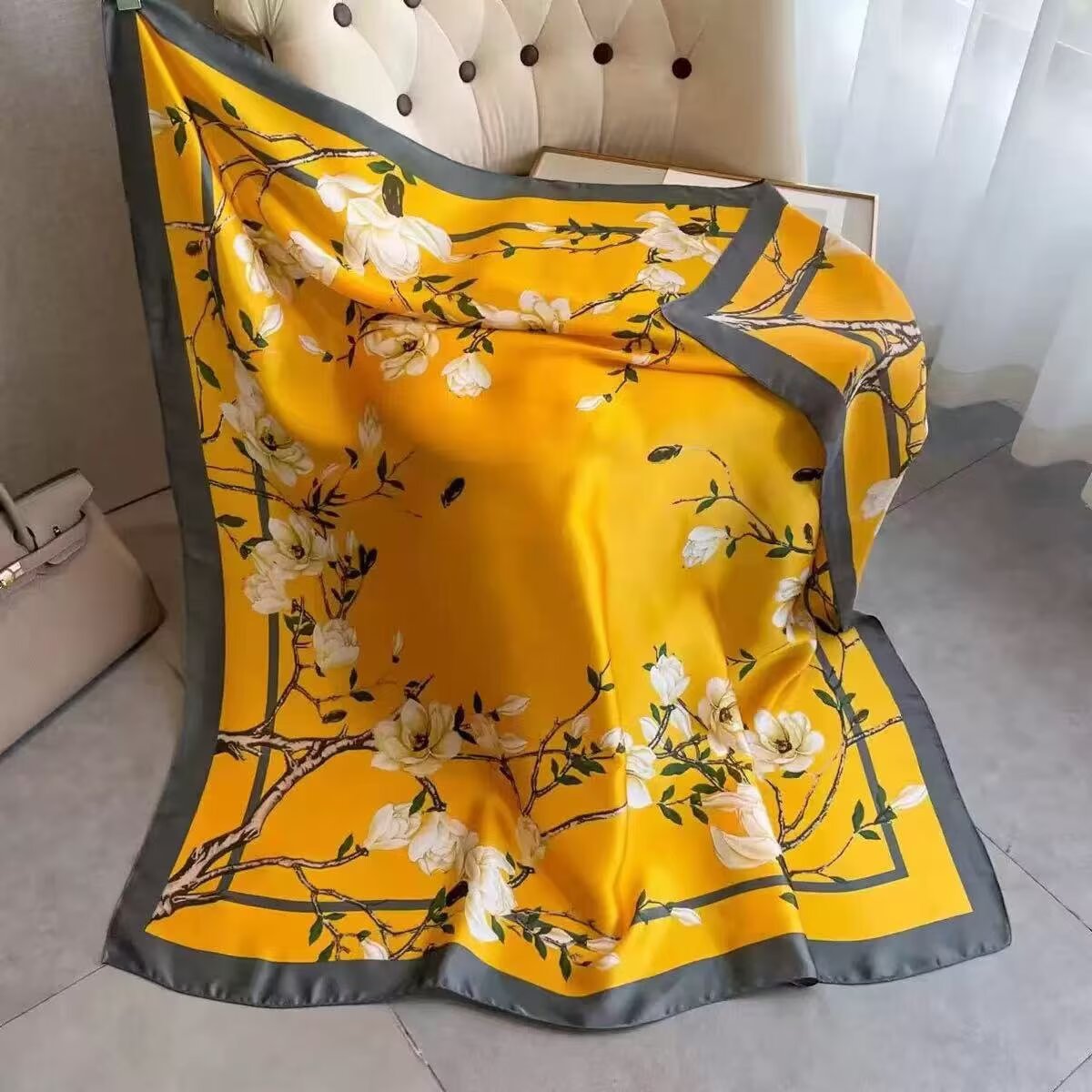 Exotic Print Square Scarf – Large 110 × 110 cm, 26 Designs