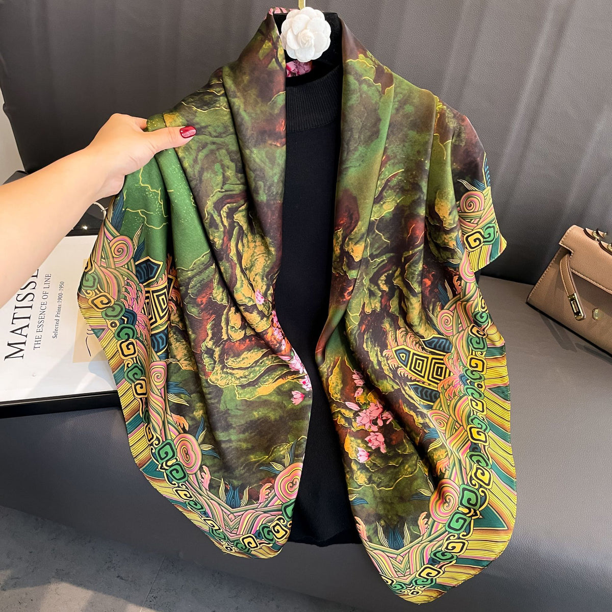 Exotic Print Square Scarf – Large 110 × 110 cm, 26 Designs