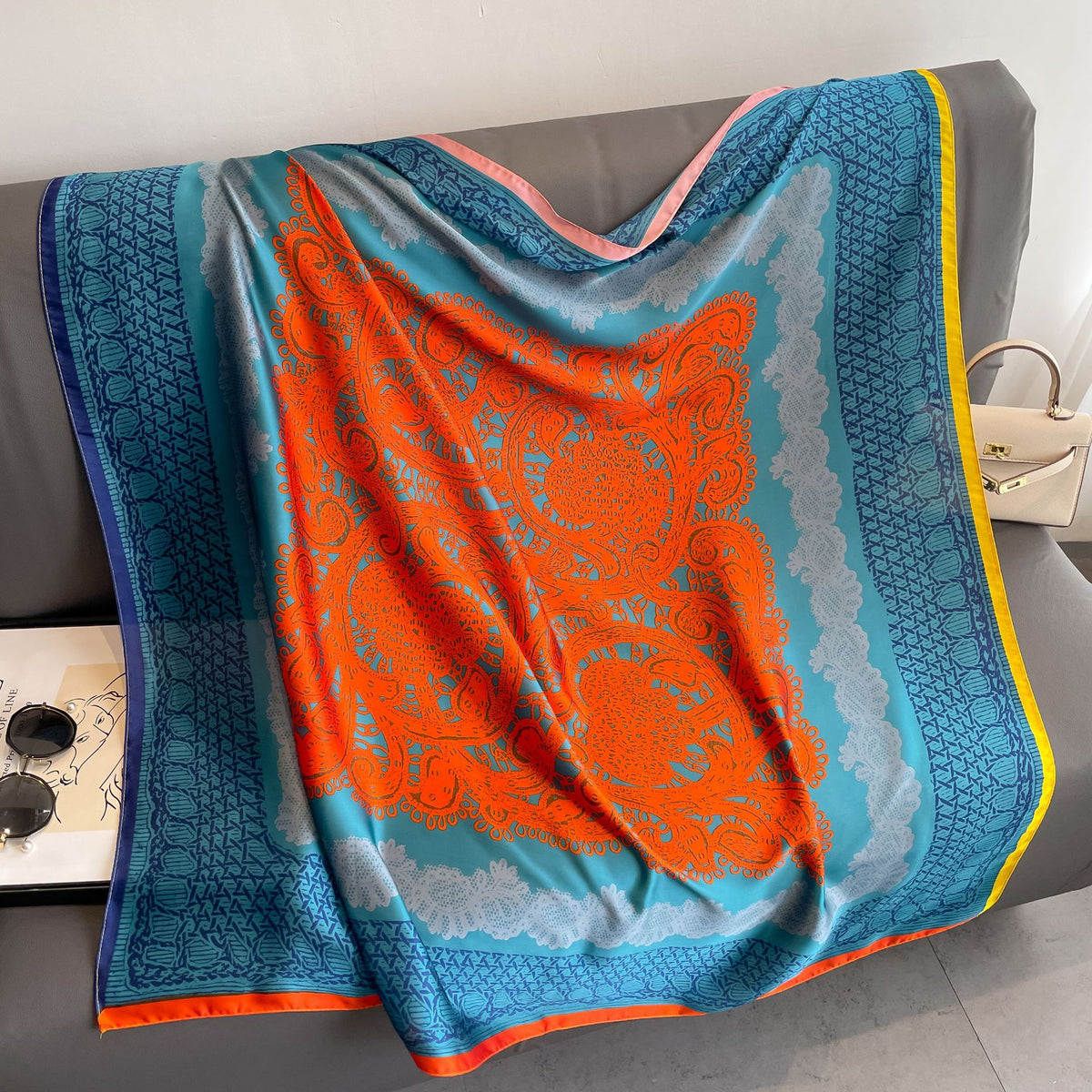 Exotic Print Square Scarf – Large 110 × 110 cm, 26 Designs