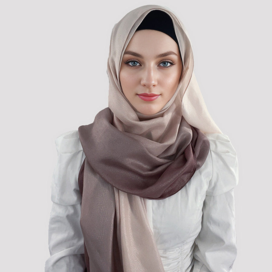 Gradient Knit Long Scarf & Headscarf – Ombre Wrap, 90 × 180 cm