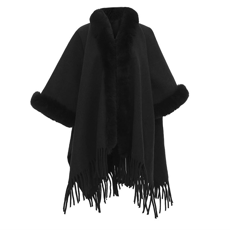 Knit Tassel Scarf Shawl – Plaid, Leopard & Solid Patterns, 110 × 150 cm