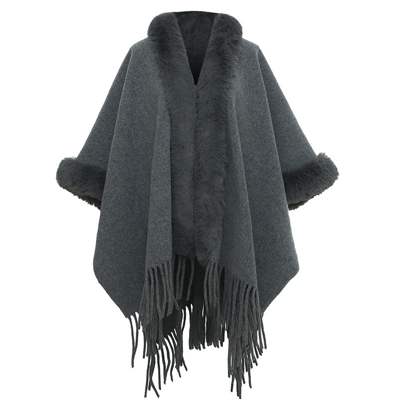 Knit Tassel Scarf Shawl – Plaid, Leopard & Solid Patterns, 110 × 150 cm