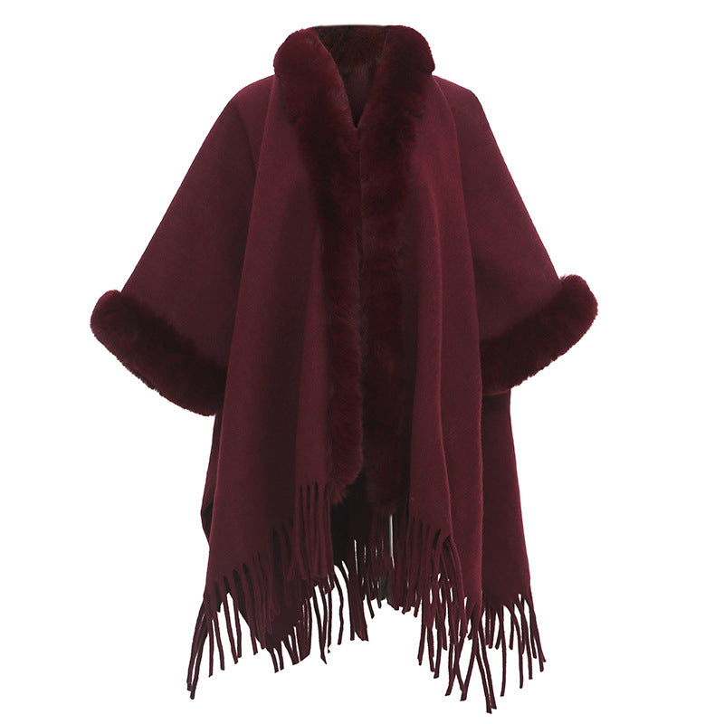 Knit Tassel Scarf Shawl – Plaid, Leopard & Solid Patterns, 110 × 150 cm