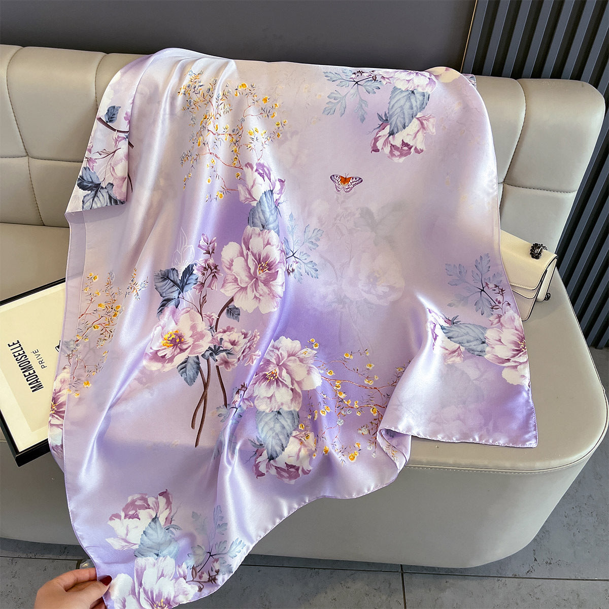 Lightweight Floral Travel Scarf – Long Shawl, 85 × 180 cm