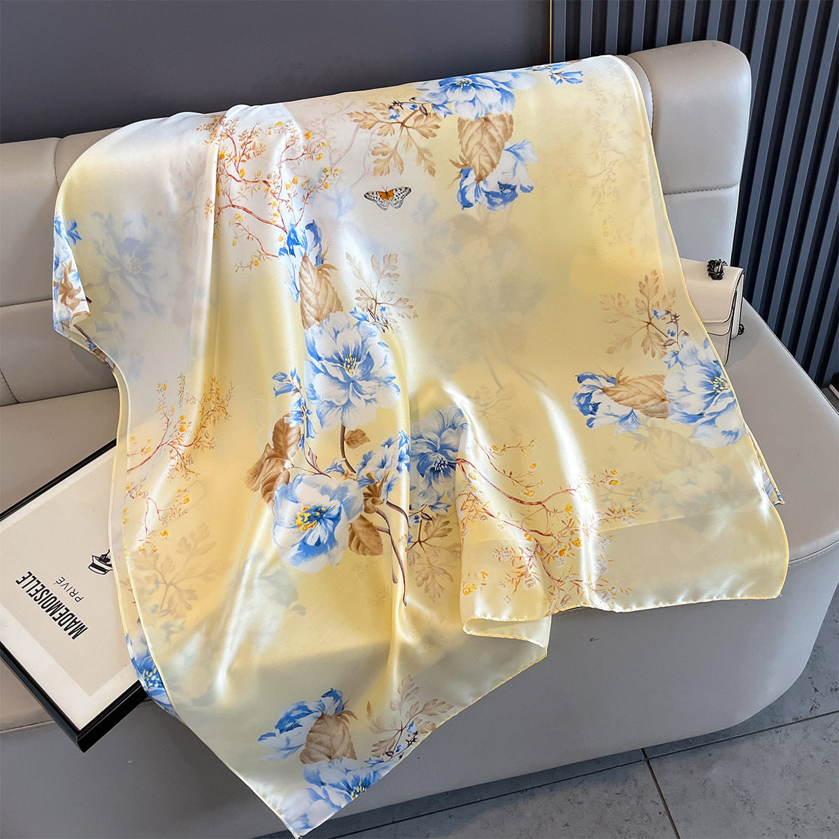 Lightweight Floral Travel Scarf – Long Shawl, 85 × 180 cm