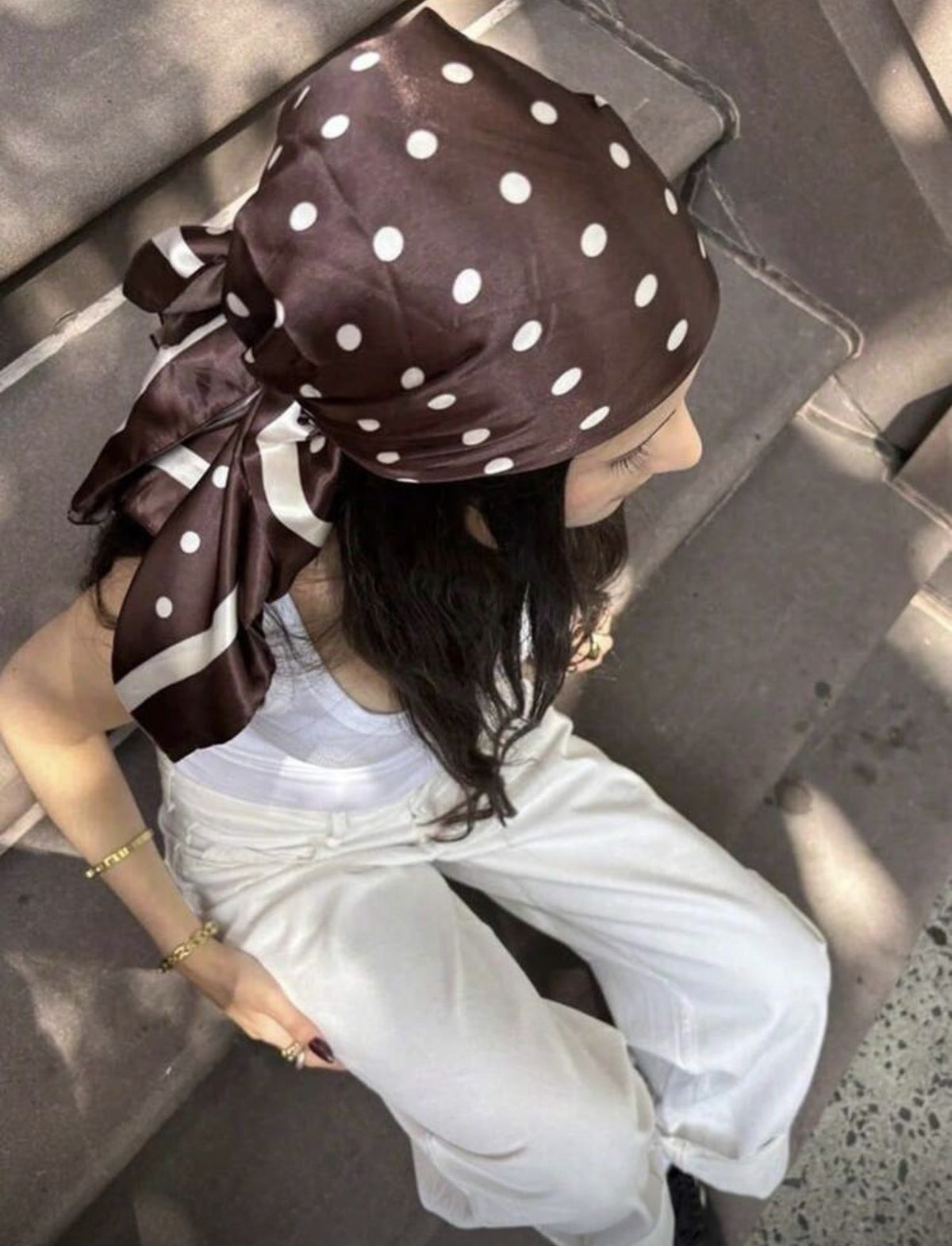 Paisley & Chain Print Satin Square Scarf – Headscarf, 90 × 90 cm