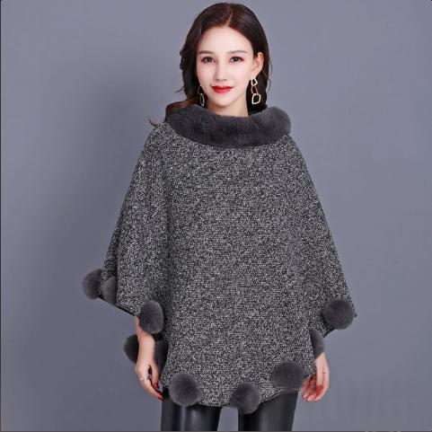 Pom-Pom Trim Pullover Cape – Women's Poncho, 6 Colors