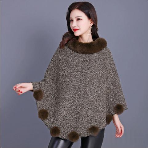 Pom-Pom Trim Pullover Cape – Women's Poncho, 6 Colors