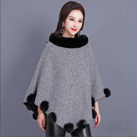 Pom-Pom Trim Pullover Cape – Women's Poncho, 6 Colors