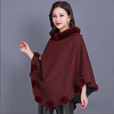 Pom-Pom Trim Pullover Cape – Women's Poncho, 6 Colors