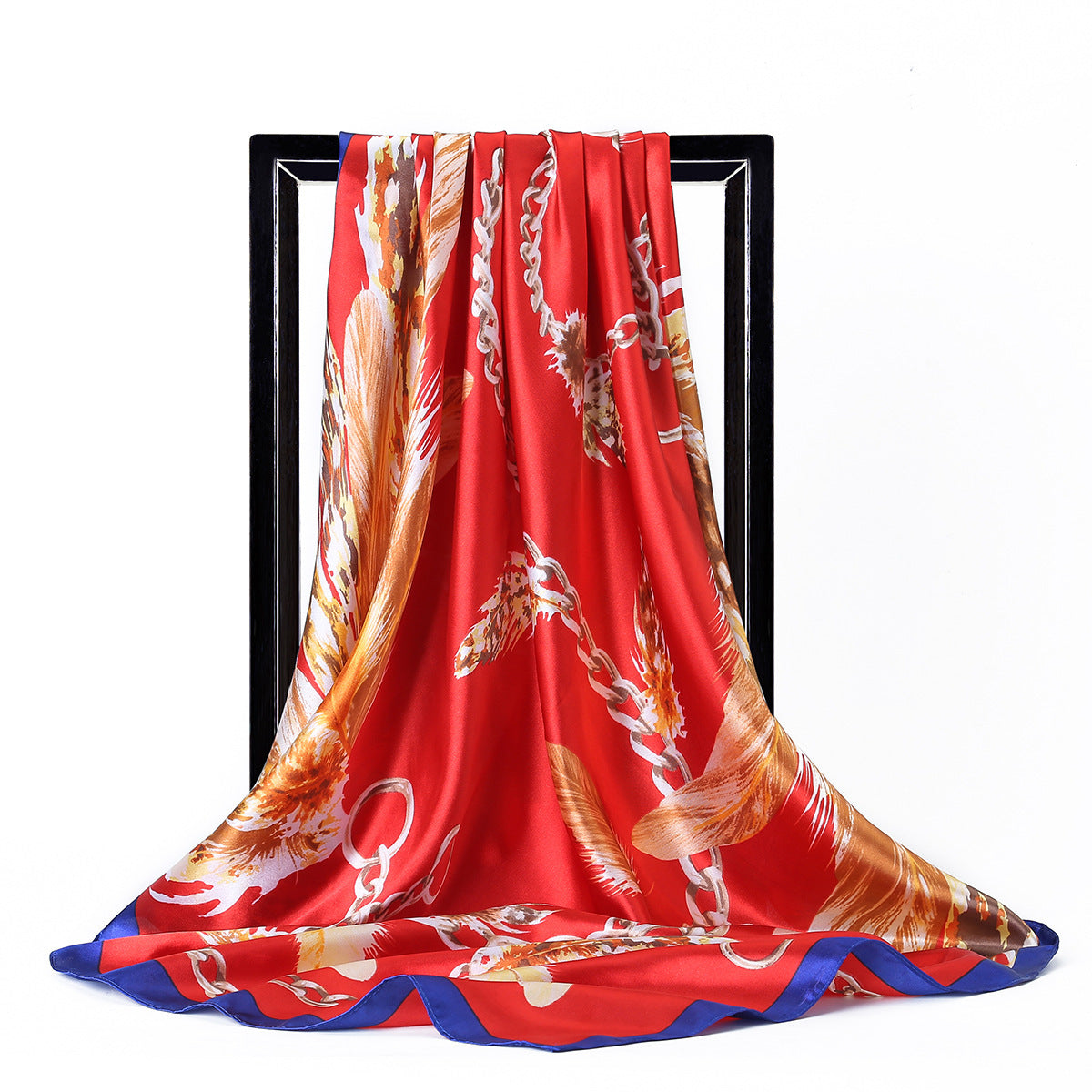 Retro Print Satin Square Scarf – Headscarf, 90 × 90 cm, 24 Designs
