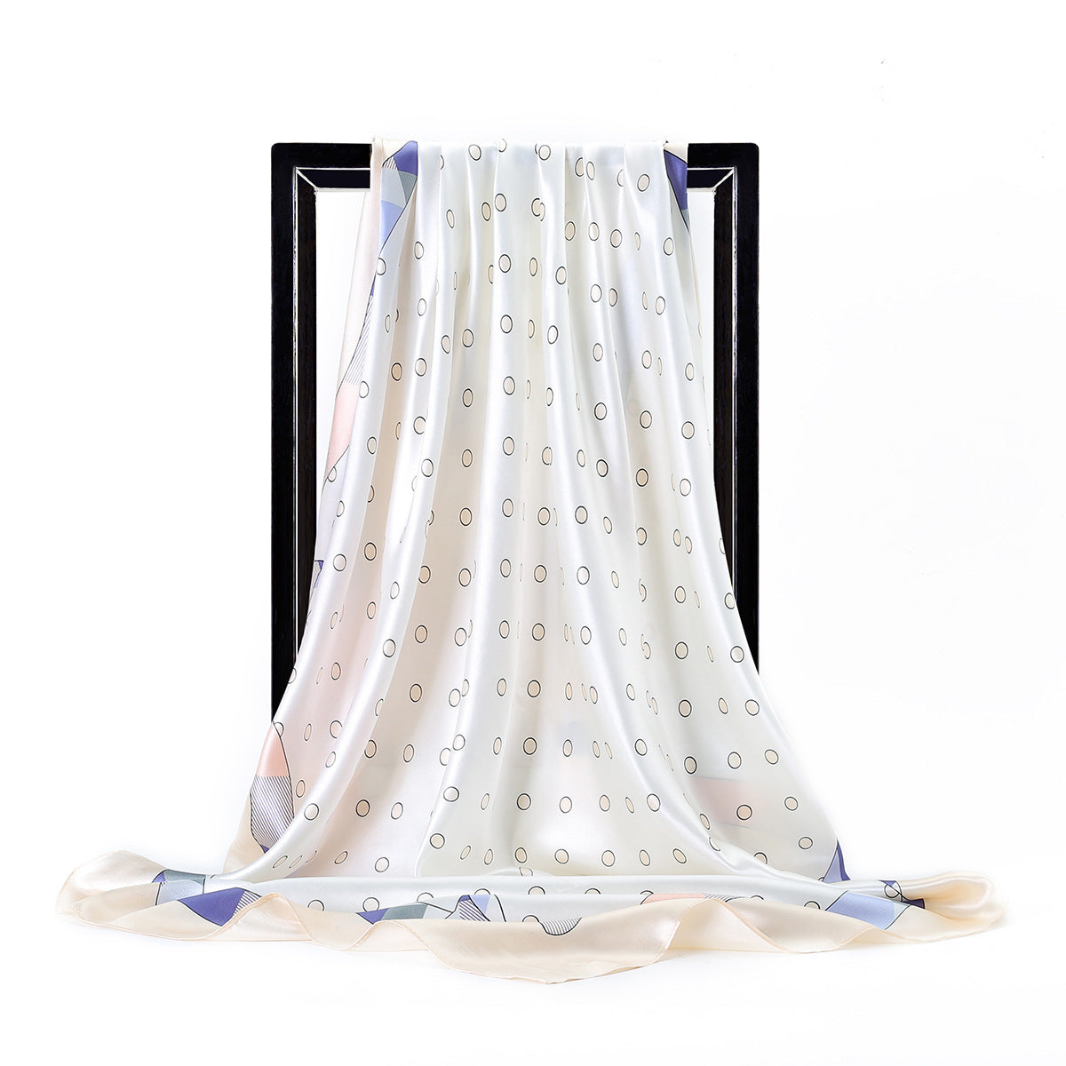 Retro Print Satin Square Scarf – Headscarf, 90 × 90 cm, 24 Designs