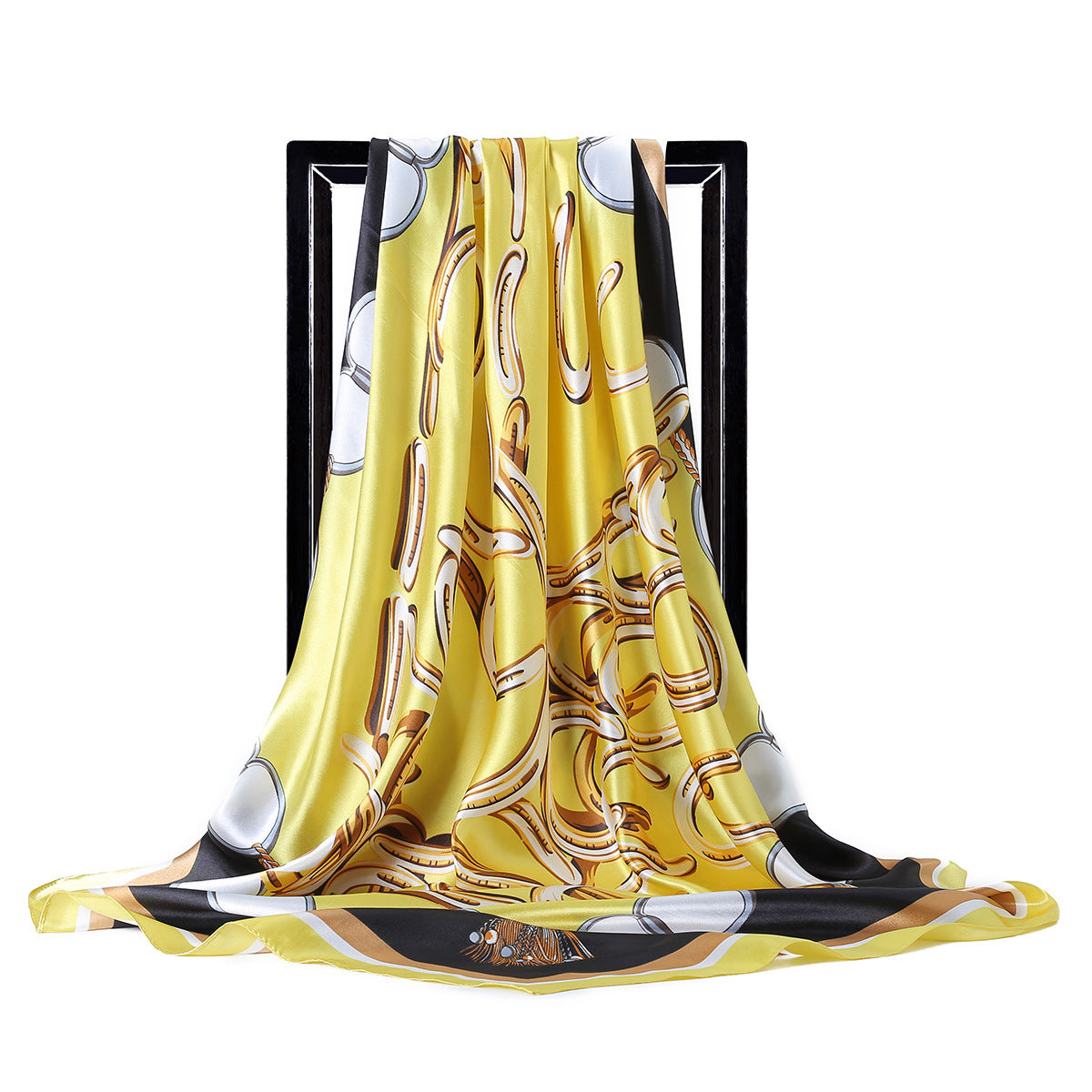 Retro Print Satin Square Scarf – Headscarf, 90 × 90 cm, 24 Designs