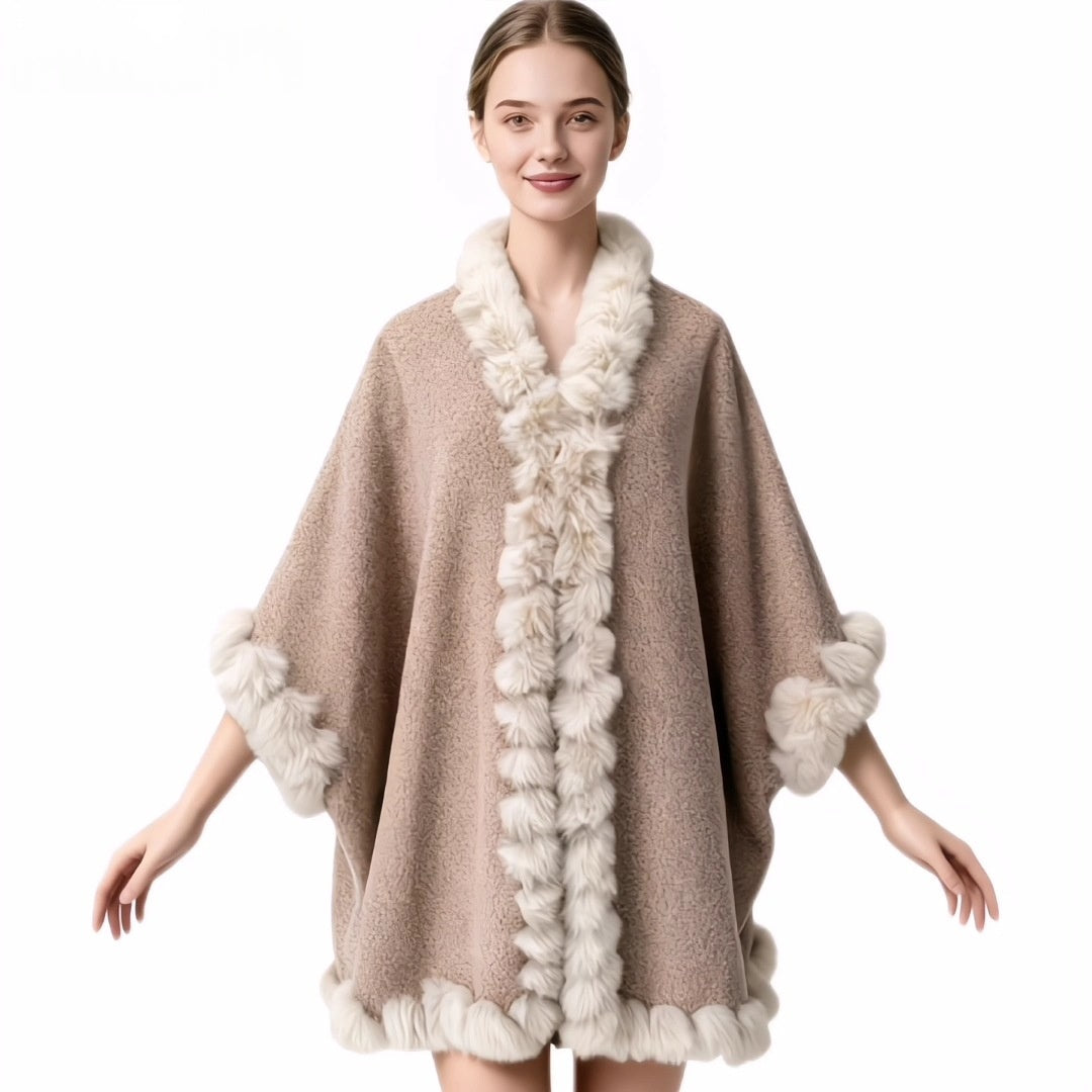 Solid Color Pullover Cape – Women's Poncho Shawl, 6 Colors