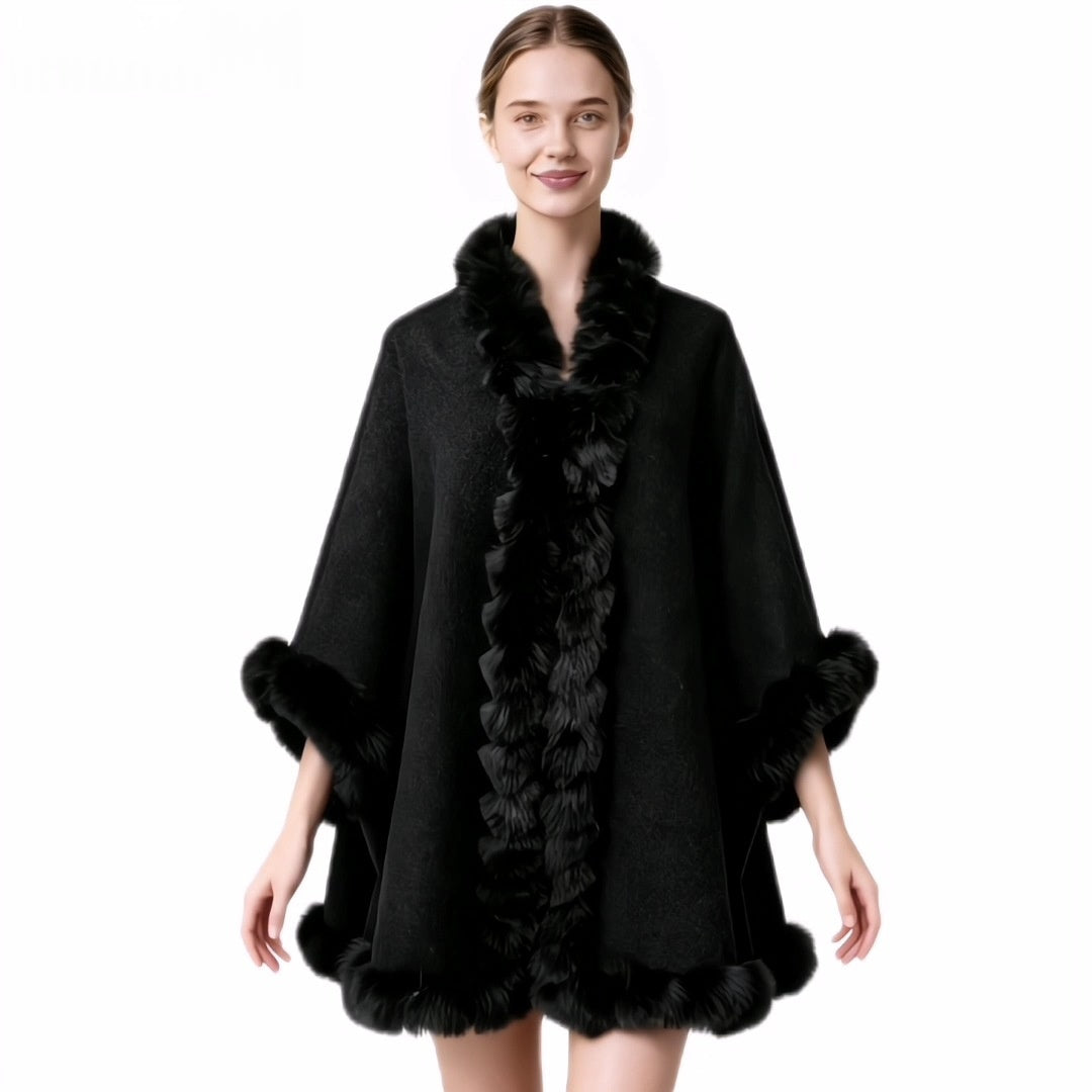 Solid Color Pullover Cape – Women's Poncho Shawl, 6 Colors