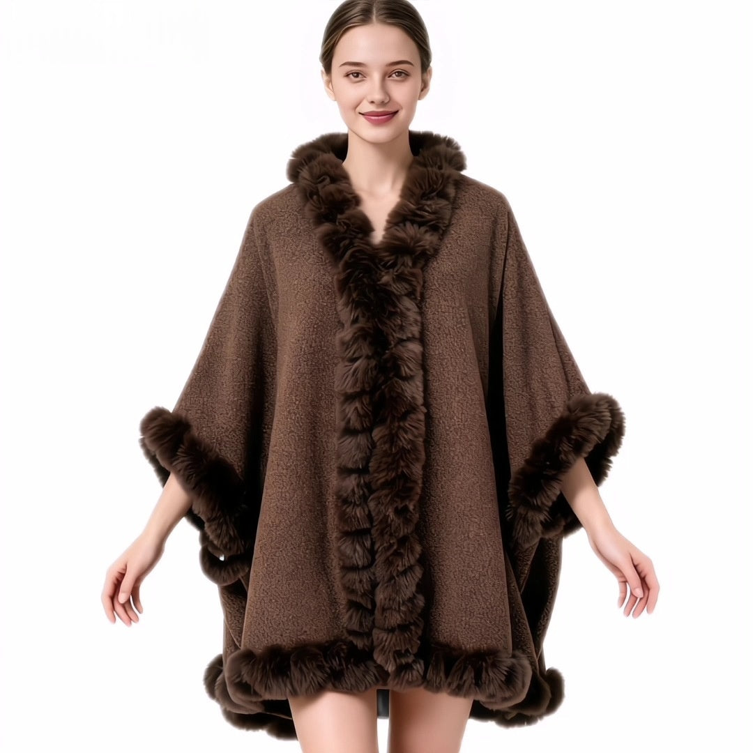 Solid Color Pullover Cape – Women's Poncho Shawl, 6 Colors