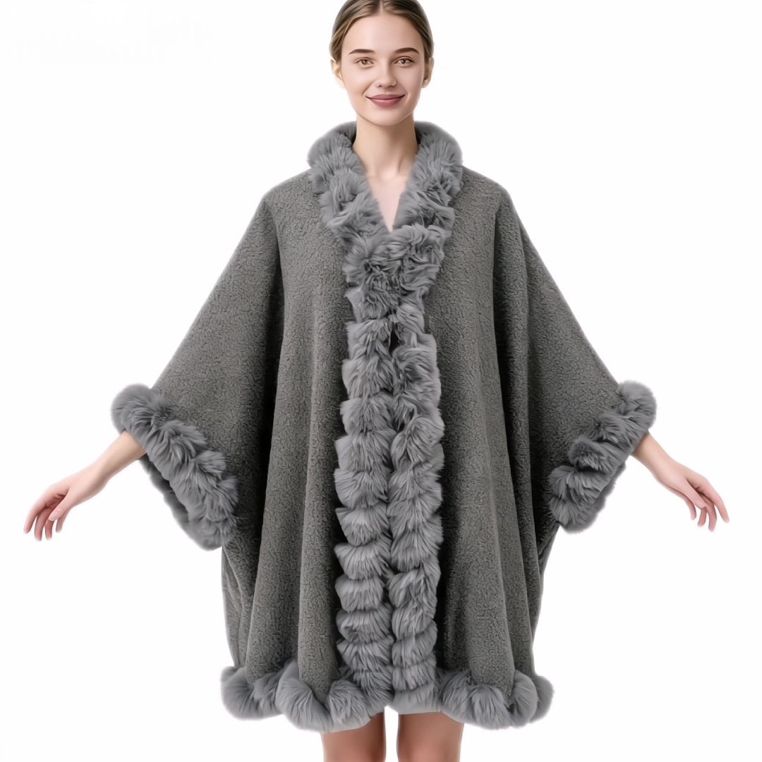 Solid Color Pullover Cape – Women's Poncho Shawl, 6 Colors