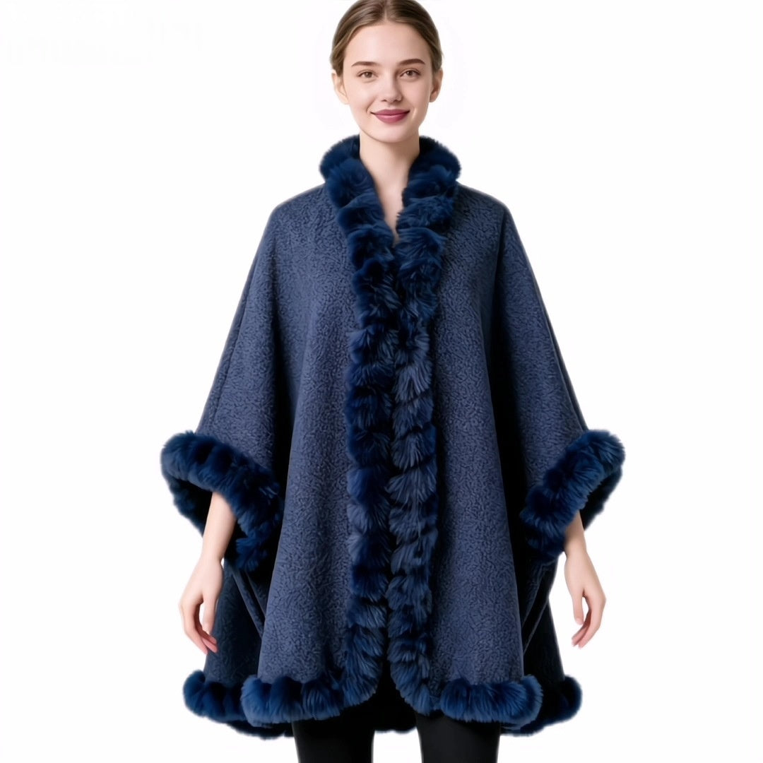 Solid Color Pullover Cape – Women's Poncho Shawl, 6 Colors