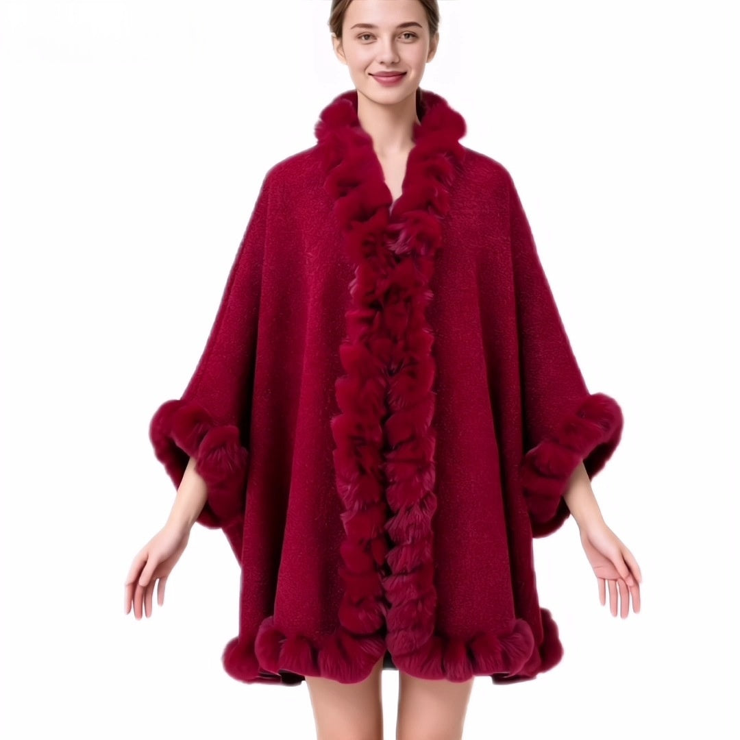 Solid Color Pullover Cape – Women's Poncho Shawl, 6 Colors