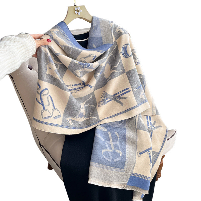 Tassel Fringe Double-Sided Scarf – Frayed Edge Wrap, 185 × 65 cm
