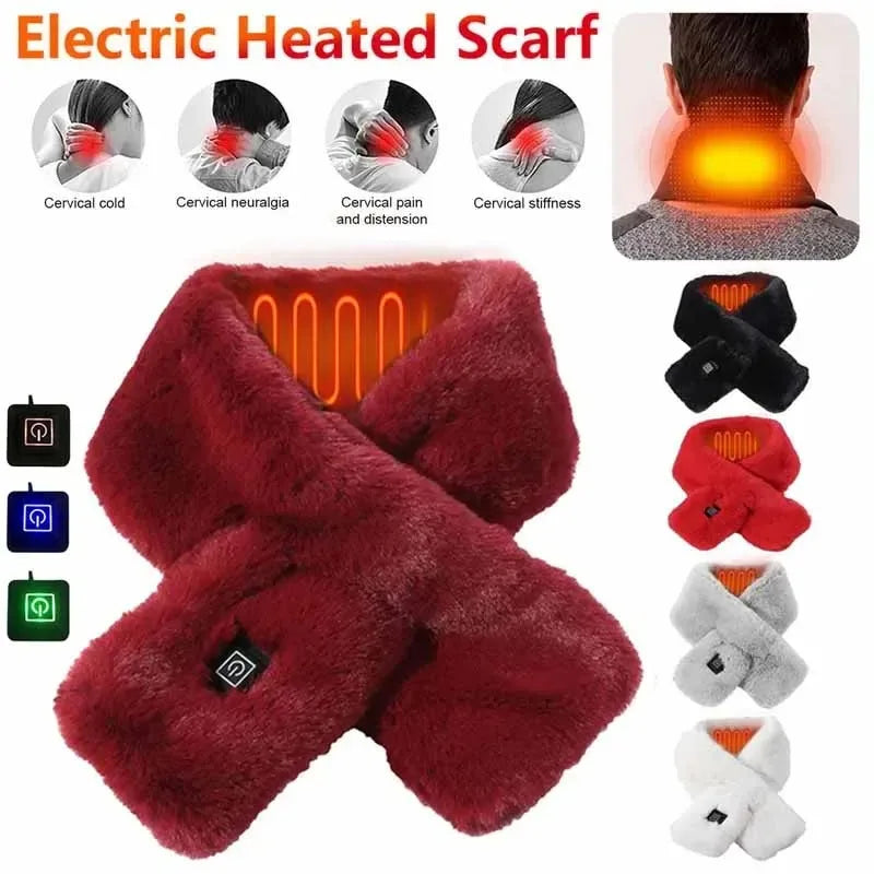 USB Heated Neck Warmer Scarf – 3 Heat Levels, 5 Colors