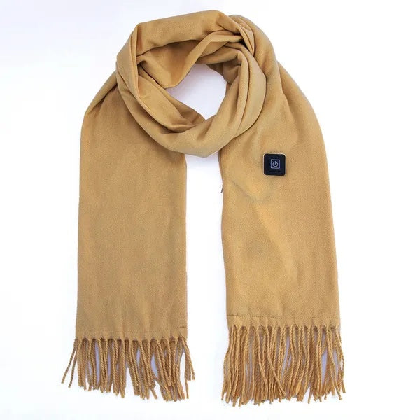 USB Heated Scarf with 3 Heat Settings – Brown, 30 × 200 cm