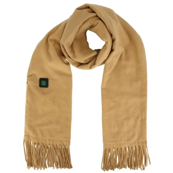 USB Heated Scarf with 3 Heat Settings – Brown, 30 × 200 cm
